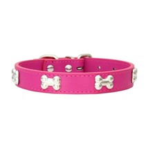 Bone Leather Durable Pet Dog Collars Puppy Pug Collars for Small Large D... - £8.14 GBP+