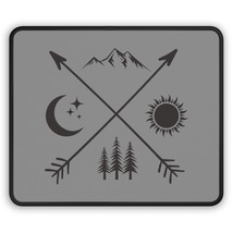 Personalized Moon Mountain Sun Forest Mousepad: Natural Symbolism Gaming Compute - $14.42