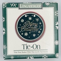 Longaberger Tie-On Merry Christmas 1997 Basket tieon Brand New Porcelain Vintage - £7.27 GBP