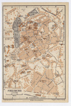 1925 Original Vintage Map Of Freiberg City / Saxony Sachsen Germany - £14.99 GBP