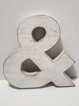MyGift Vintage White Wood Ampersand Table/Wall Décor Freestanding Monogram Sign - £11.22 GBP