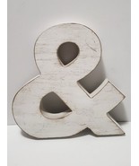 MyGift Vintage White Wood Ampersand Table/Wall Décor Freestanding Monogr... - £10.96 GBP