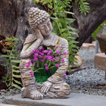 Resin Zen Buddha Statue Flower Pot Courtyard Landscape Balcony Layout Garden Dec - £28.65 GBP+