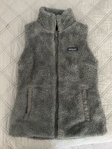 Patagonia Gray Sherpa Vest Women’s Size XS Smolder Fleece Mock Neck Very Nice! - £14.26 GBP