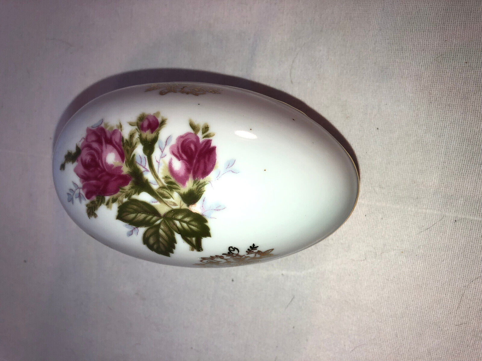 Primary image for Lefton Easter Egg Trinket Box Rose Motif Mint