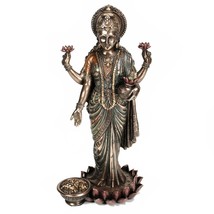 LAKSHMI STATUE 10&quot; Hindu Indian Wealth Goddess High Quality Bronze Resin Laxmi - £50.59 GBP