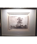 PAUL SANDBY Copperplate Mezzotint Landscape 1738 Framed &amp; Superb! - £146.37 GBP