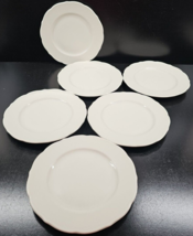 6 Syracuse China Dawn Salad Plates Set Vintage White Restaurant Ware Scallop Lot - £63.04 GBP