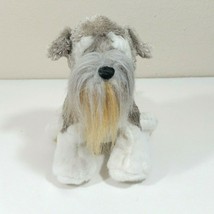 Ganz Webkinz Schnauzer 7 in Puppy Dog HM159 White Gray Stuffed Animal No Code - £9.11 GBP