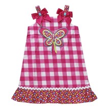 NWT Youngland Girls 4 Pink White Butterfly Summer Dress Check Checked Su... - $12.99