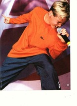 Aaron Carter teen magazine pinup clipping double sided orange shirt stag... - $3.50