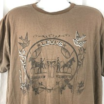 Levis Jeans Retro Tattoo Logo Ringer T-Shirt XL Mens 2XL Fit 52&quot; Chest 2... - $23.09