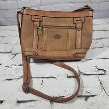 BOC Born Concept Purse Camel Tan Faux Leather Western Rustic Crossbody Bag  - £23.73 GBP