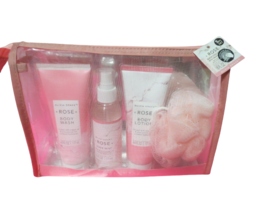 Olivia Grace Rose Bath Collection 5 Piece Gift Set New In Mesh Travel Bag - £11.63 GBP