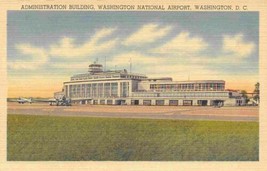 Washington National Airport Terminal Washington DC linen postcard - $5.89