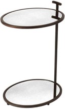 End Table Side Contemporary Distressed Antiqued Bronze Iron Mirror - £376.70 GBP