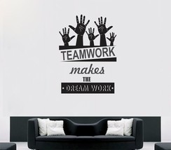 Teamwork Dreamwork Quote Wall Sticker Decal for Living Kids Room Decor 56 X 72Cm - £12.89 GBP