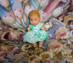 Hand Crochet Dress For Barbie Baby Krissy Or Same Size Dolls #143 - £9.40 GBP