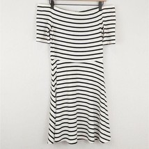 White House Black Market white off-shoulder striped sneaker dress extra ... - £18.16 GBP