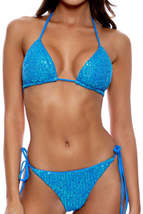 Beach Sequined Bikini Triangle Strap Multi-Color Swimsuit - £16.39 GBP