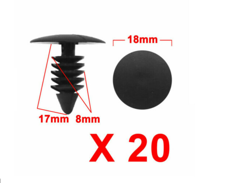Plastic Push Rivet Fasteners for Automobiles Universal 20pcs 8mm Hole 18... - $11.39