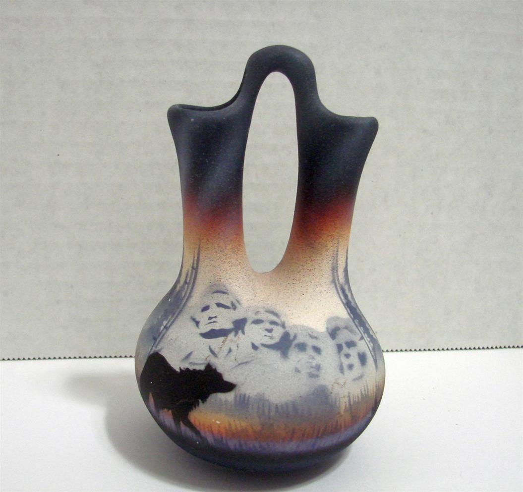 Primary image for Cedar Mesa Native American Made Pottery Mount Rushmore Wedding Vase 