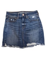 American Eagle Outfitters Distressed Denim Mini Skirt Womens Sz 2 Frayed... - $400.79 MXN
