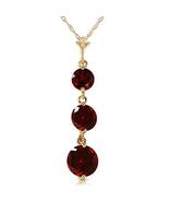 Galaxy Gold GG, 14K Solid Yellow Gold, Natural Garnet Pendant Necklace f... - $702.54
