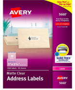 Avery 1" X 2-5/8" Easy Peel Laser Address Label 300 Labels 10 Sheets 5660 - $14.99