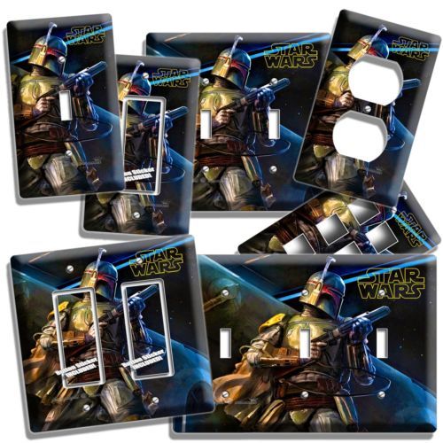 STAR WARS BOBA FETT DEADLY GALAXY BOUNTY HUNTER LIGHT SWITCH OUTLET WALL PLATES