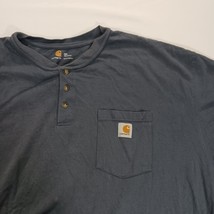Carhartt K84 BLS Men's Blue Henley Cotton Pocket T-Shirt Short Sleeve Size 2XL image 5