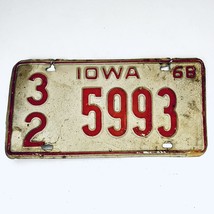 1968 United States Iowa Greene County Passenger License Plate 32 5993 - $18.80