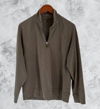 Lululemon Mens Brown 1/4 Zip Pullover Sweatshirt With Raglan Sleeves &amp; H... - $34.64