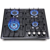 Gas Cooktop 22Inch,Built In Gas Cooktop 4 Burners Stainless Steel Stove With Ng/ - £188.61 GBP