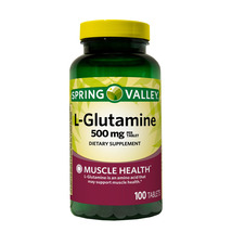 Spring Valley L-Glutamine Dietary Supplements, 500 mg, 100 Tablets - £17.99 GBP