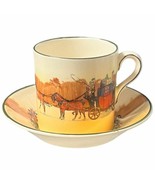 Antique Royal Doulton England COACHING DAYS Tea Cup Saucer Demitasse Ser... - $21.04
