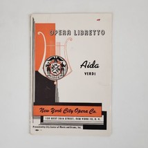 Opera Libretto Aida Giuseppe Verdi New York City Opera Co. 40&#39;s 50&#39;s Booklet - £8.64 GBP