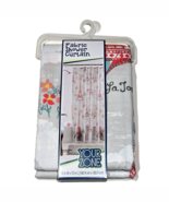 Your Zone Fabric Shower Curtain 72x72in Paris Eiffel Tower Design Grey Red - $29.94 CAD