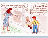 Pa Says Mom&#39;s Relatives Are Coming Kromecolor Comic Chrome Postcard K13 - £3.07 GBP