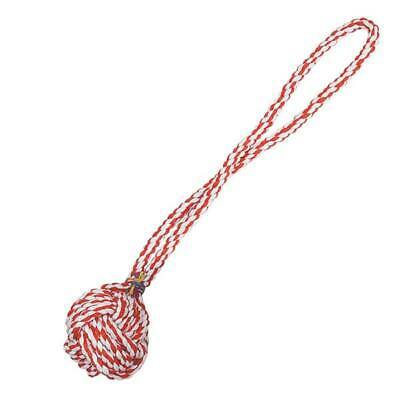 Primary image for Rope Chew Toy for Dogs Monkey Fist Knot Closeout 15" Long Red & White Dog Toys