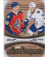 2015-16 Fleer Showcase Hot Prospects Duo Logan Shaw /Yanni Gourde RC 282... - $378.80 MXN