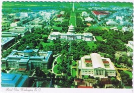 Postcard Aerial View Washington DC Capitol Supreme Court Library Of Congress - $3.95