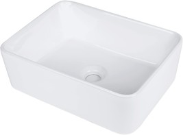 Rectangular Bathroom Sink Above Counter, 16&quot; X 12&quot;, White, Kgar Ceramic ... - £55.04 GBP