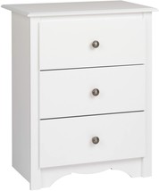 White Wooden 3 Drawer Nightstand Tall Bedside Table End Side Storage Bed... - £164.75 GBP