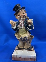 Red Skelton? Ceramic Clown Hobo Trinket Box / Coin Tray Figure Vintage Item - £18.11 GBP