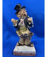 Red Skelton? Ceramic Clown Hobo Trinket Box / Coin Tray Figure Vintage Item - £18.06 GBP