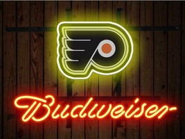 Budweiser Philadelphia Flyers Neon Sign 14&quot;x10&quot; Beer Bar Light Artwork Man Cave - £67.13 GBP