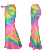 High Waisted Floral Colorful Print Maxi Super Soft Skirt - £23.42 GBP