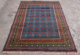 5x7 Blue Oriental Bokhara Area Rug - Perfect for Bedroom or Kitchen - £527.62 GBP