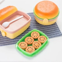 Creative Hamburger Lunch Box for Children Double Tier Bento Box Burger Boxes Kid - £115.24 GBP